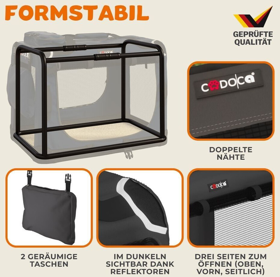 Cadoca Caisse de transport pour chien L Dark Grey Cadoca Caisse de transport pour chien L Dark Grey