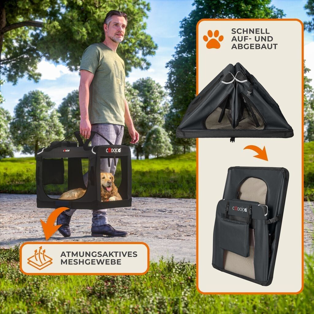 Cadoca Caisse de transport pour chien L Dark Grey Cadoca Caisse de transport pour chien L Dark Grey