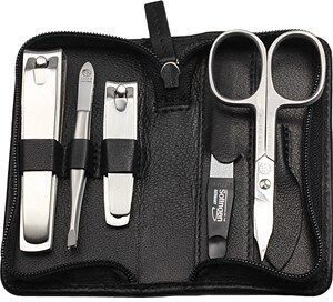 Hans Kniebes Sonnenschein nappa leather manicure case 6-piece no. 02 black