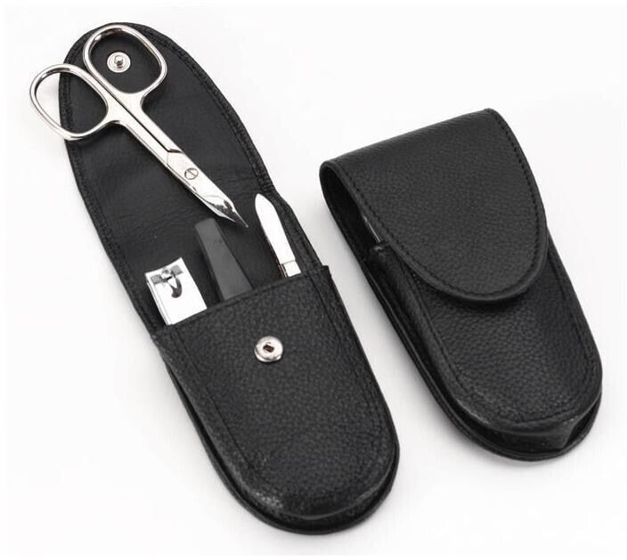 Hans Kniebes Sonnenschein nappa sheepskin manicure case black
