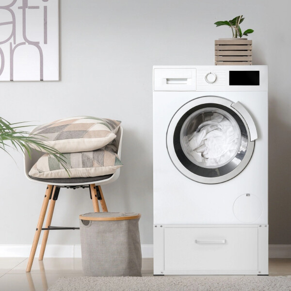 ML-Design Waschmaschinen Untergestell mit Schublade, 63x54 cm, Weiß, aus Stahl, bis 150kg,, Bild 7