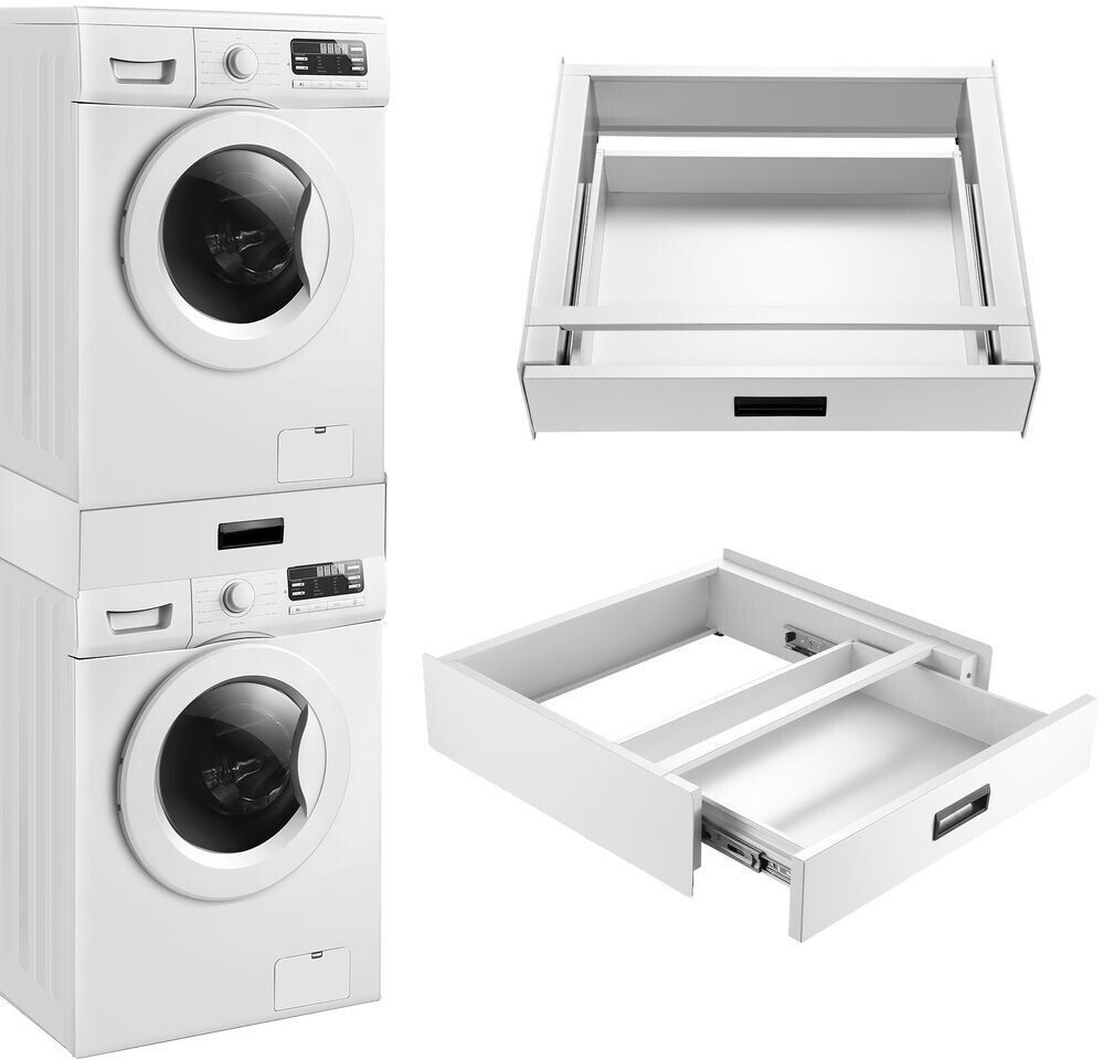 en.casa Washing machine/dryer connection frame with drawer