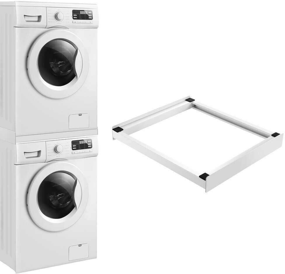 en.casa Connection frame for washing machine/dryer white