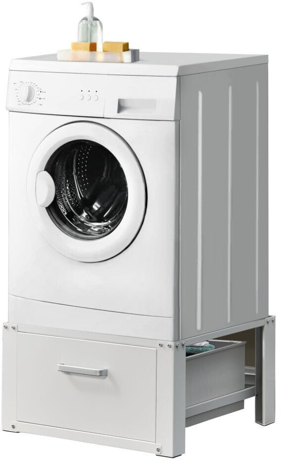 en.casa Washing machine base frame with drawer 63x54x31cm white
