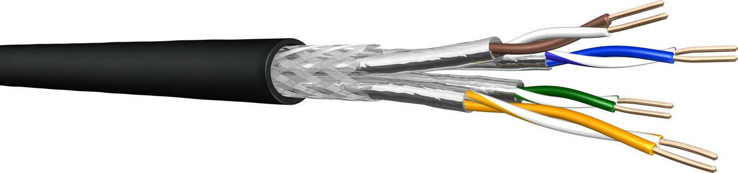Draka CAT 7 S/FTP Verlegekabel 100m schwarz 60015266