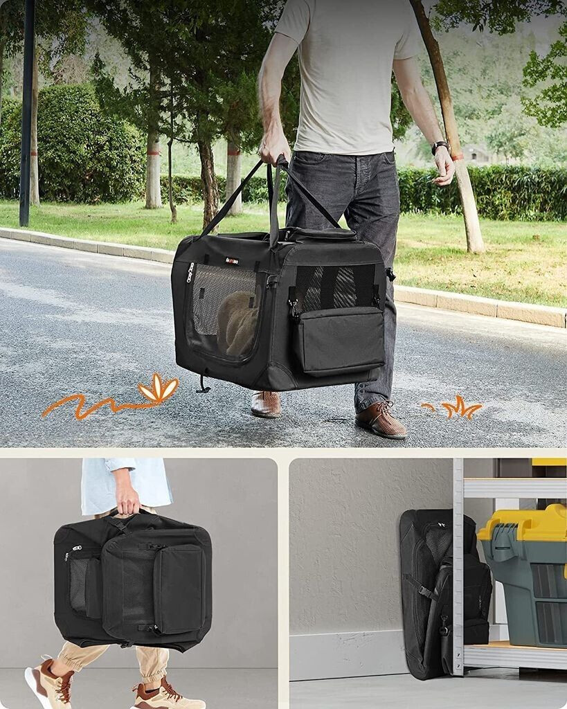 Feandrea Caisse de transport pour chien 60x42x42cm Black Feandrea Caisse de transport pour chien 60x42x42cm Black