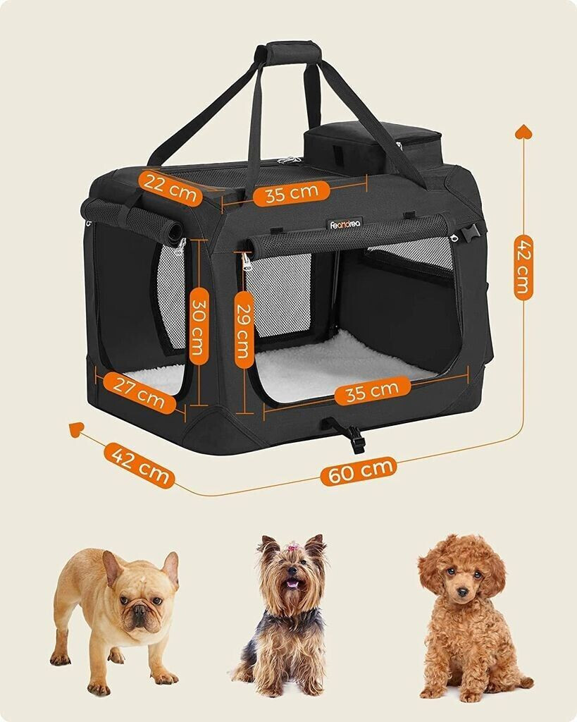 Feandrea Caisse de transport pour chien 60x42x42cm Black Feandrea Caisse de transport pour chien 60x42x42cm Black