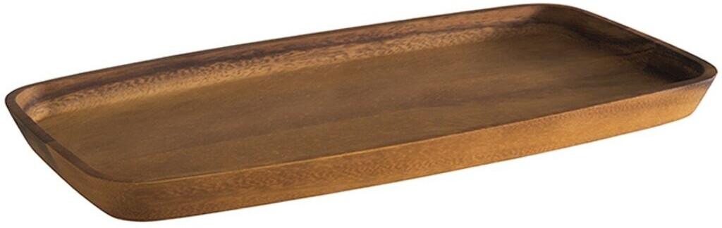 APS Serving board, board made of oiled acacia wood, wooden tray, wooden board for service, brown, 18 x 30 cm, 2 cm height
