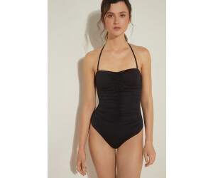 Recycled Microfibre Gathered One-Piece Bandeau Swimsuit 