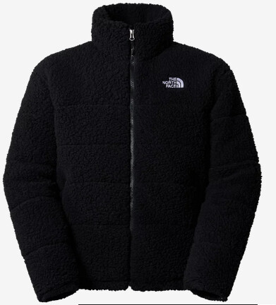 Black fuzzy north face jacket online