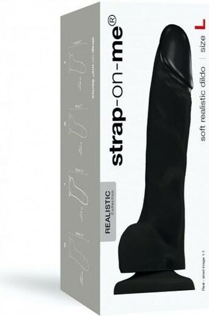 Strap-on-me Soft Realistic Dildo Black L - 19 cm