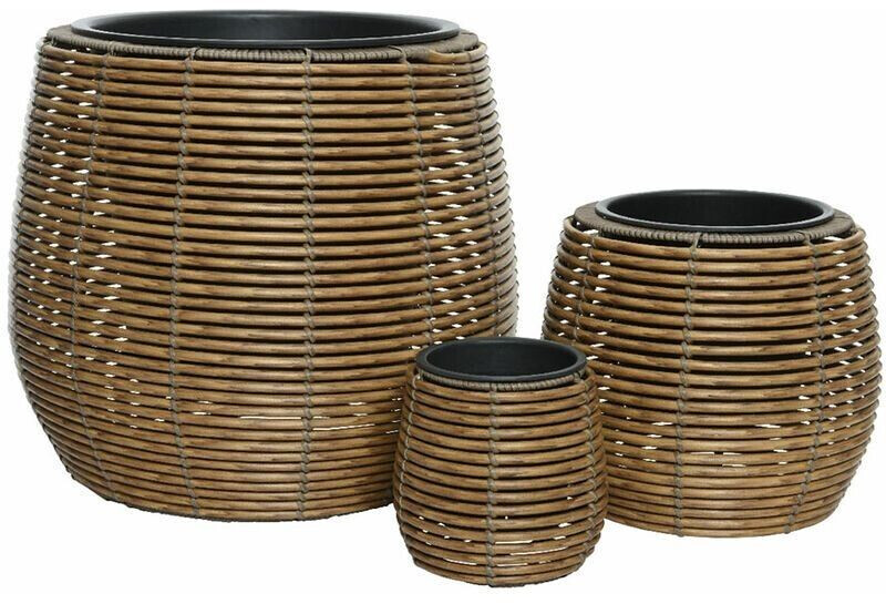 JardiDéco 3 cache-pots en polyrotin