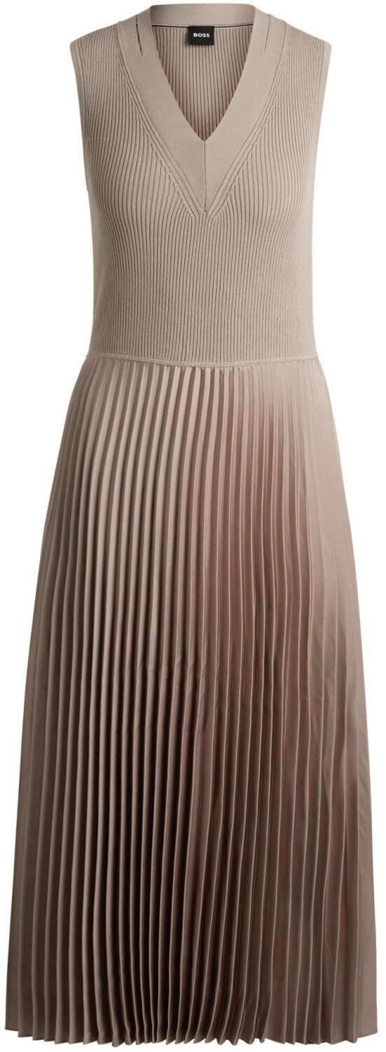 Hugo Boss Dress in different materials with pleated skirt (50509325) beige