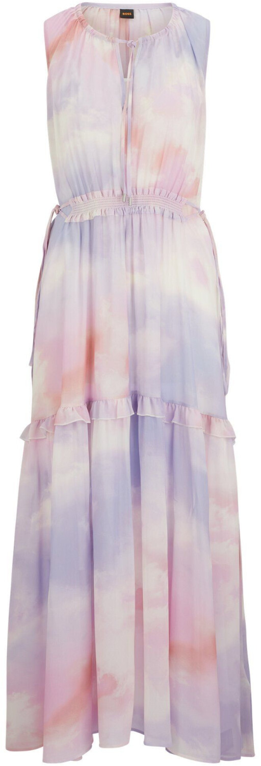 Hugo Boss Sleeveless regular-fit dress with print and flounce details (50511780)
