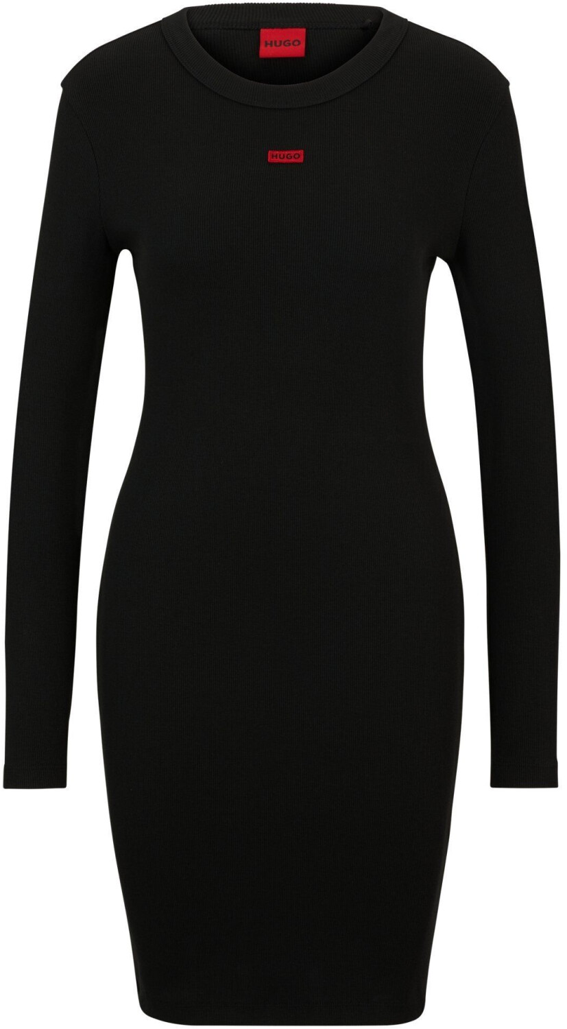 Hugo Boss Stretch cotton dress with red logo label (50508635) black