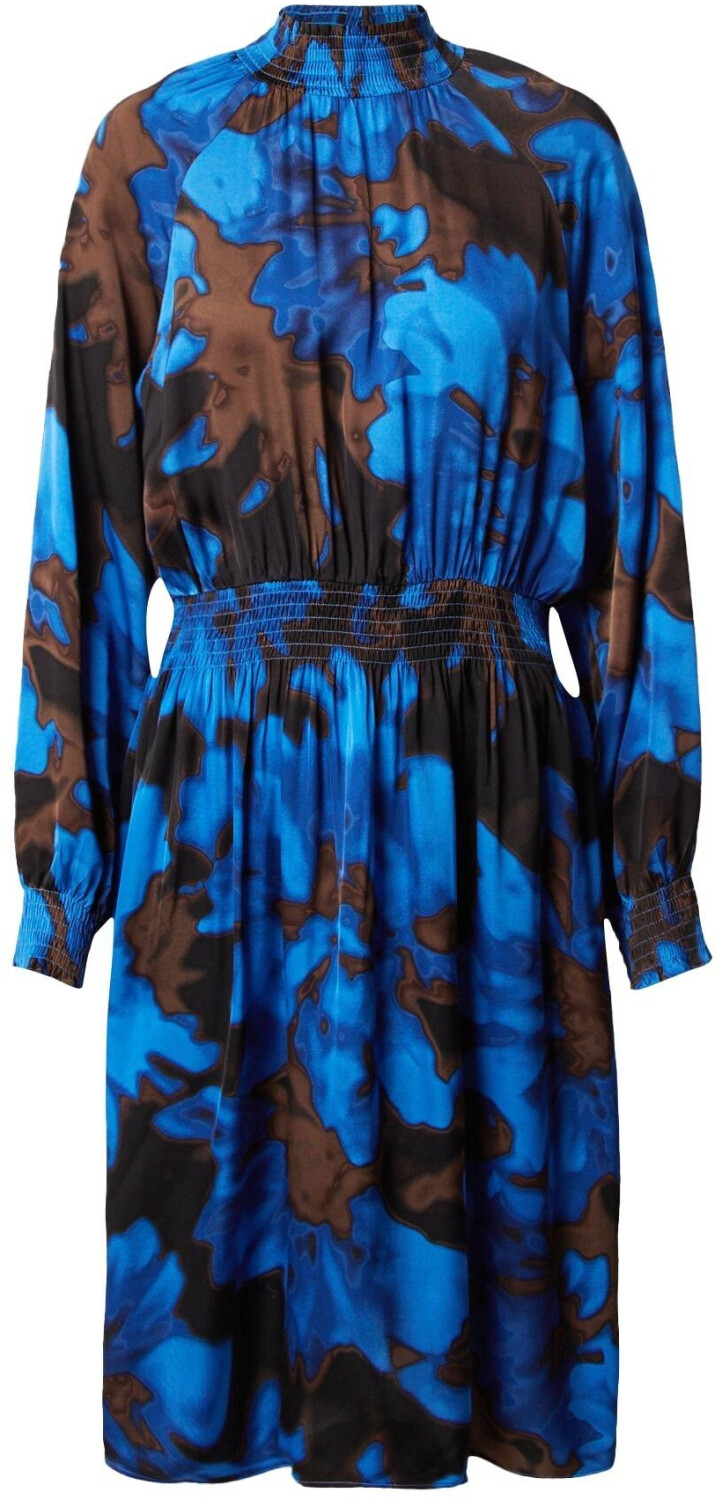 Esprit Smocked satin dress with print (113EE1E352) bright blue