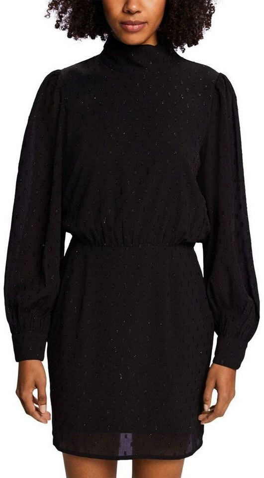 Esprit Glitter mini dress in plumetis chiffon (113EE1E310) black
