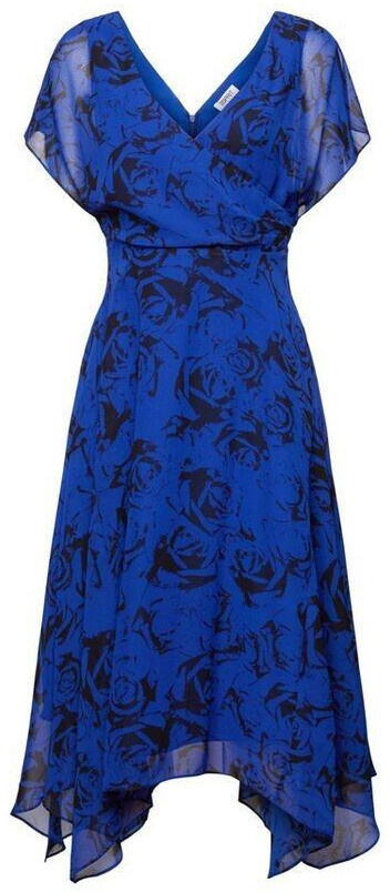 Esprit Chiffon maxi dress with V-neck and print (034EE1E342) bright blue
