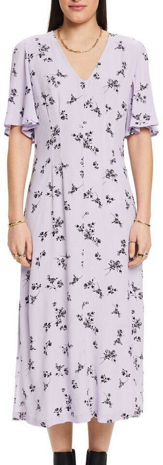 Esprit V-neck midi dress with print (024EE1E344) lavender