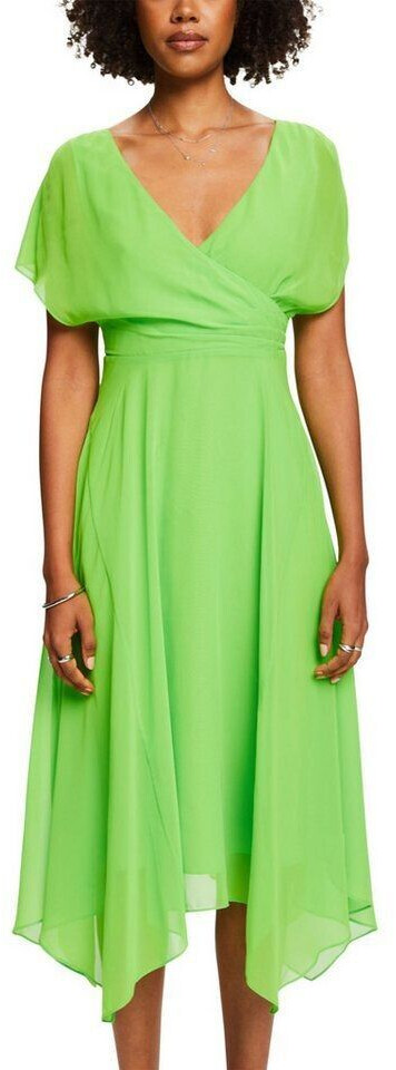 Esprit Chiffon maxi dress with V-neck (034EE1E341) citrus green