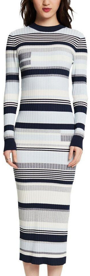 Esprit Midi dress with intarsia stripes (024EE1E305) light AQUA green