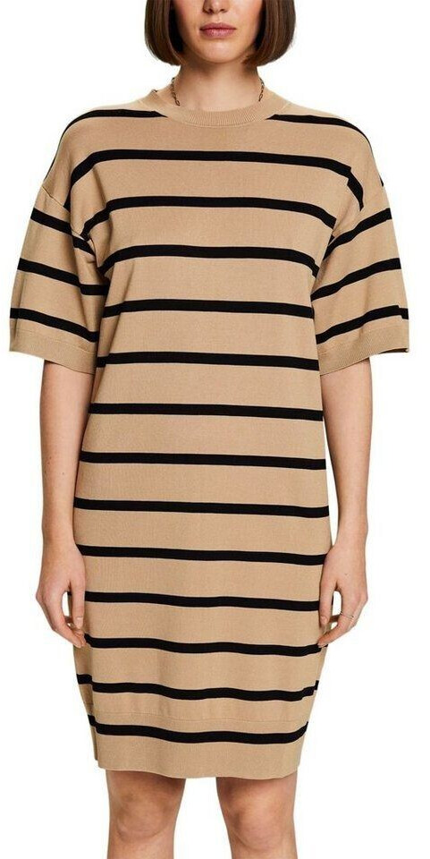 Esprit Striped knit dress in an oversized look (014EE1E306) light beige