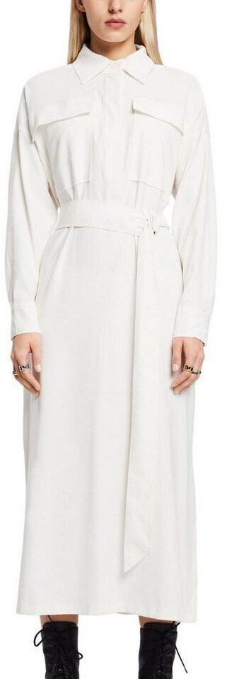 Esprit Oversized shirt blouse dress in midi length (103EE1E348) off white
