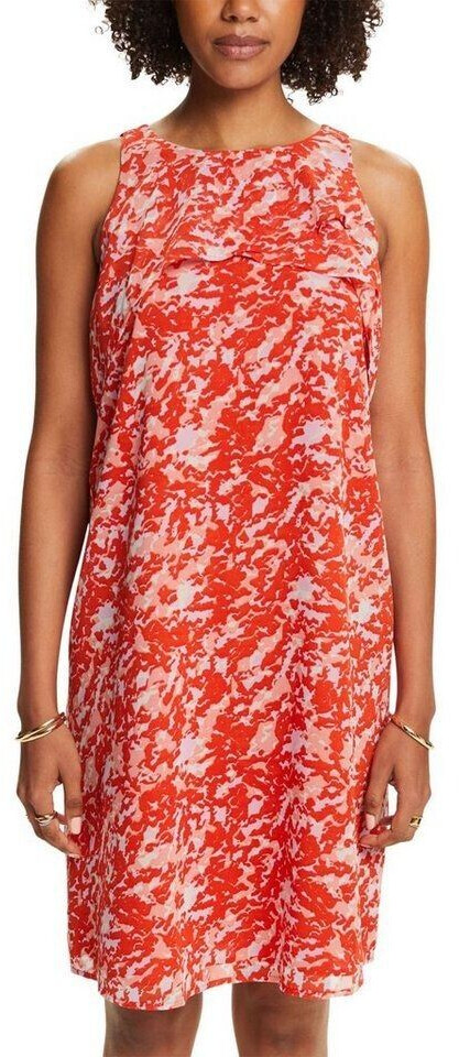 Esprit Crêpe chiffon mini dress with print (034EE1E331) pastel orange