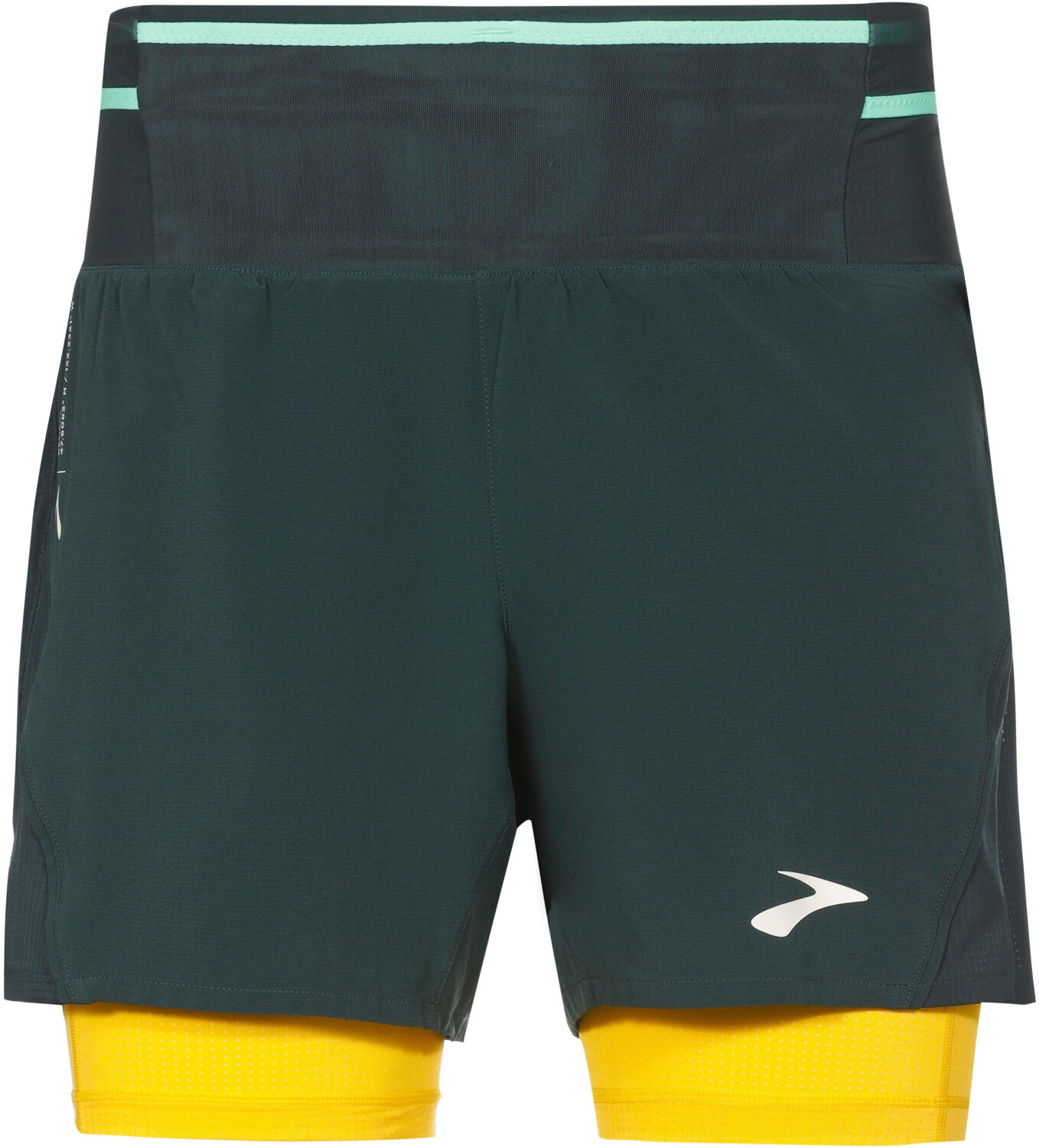 Brooks High Point 5'' 2-in-1 Short 2.0 carbon/lemon chrome