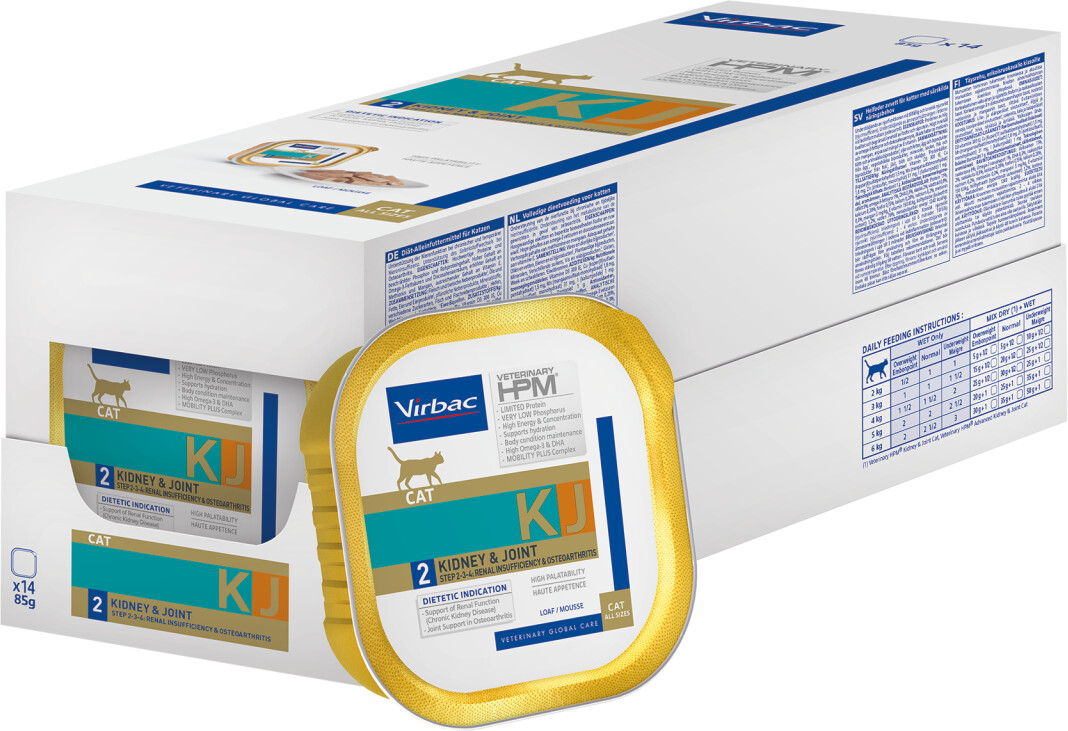 Virbac Veterinary HPM Cat Kidney & Joint KJ2 Wet Food 28x85g