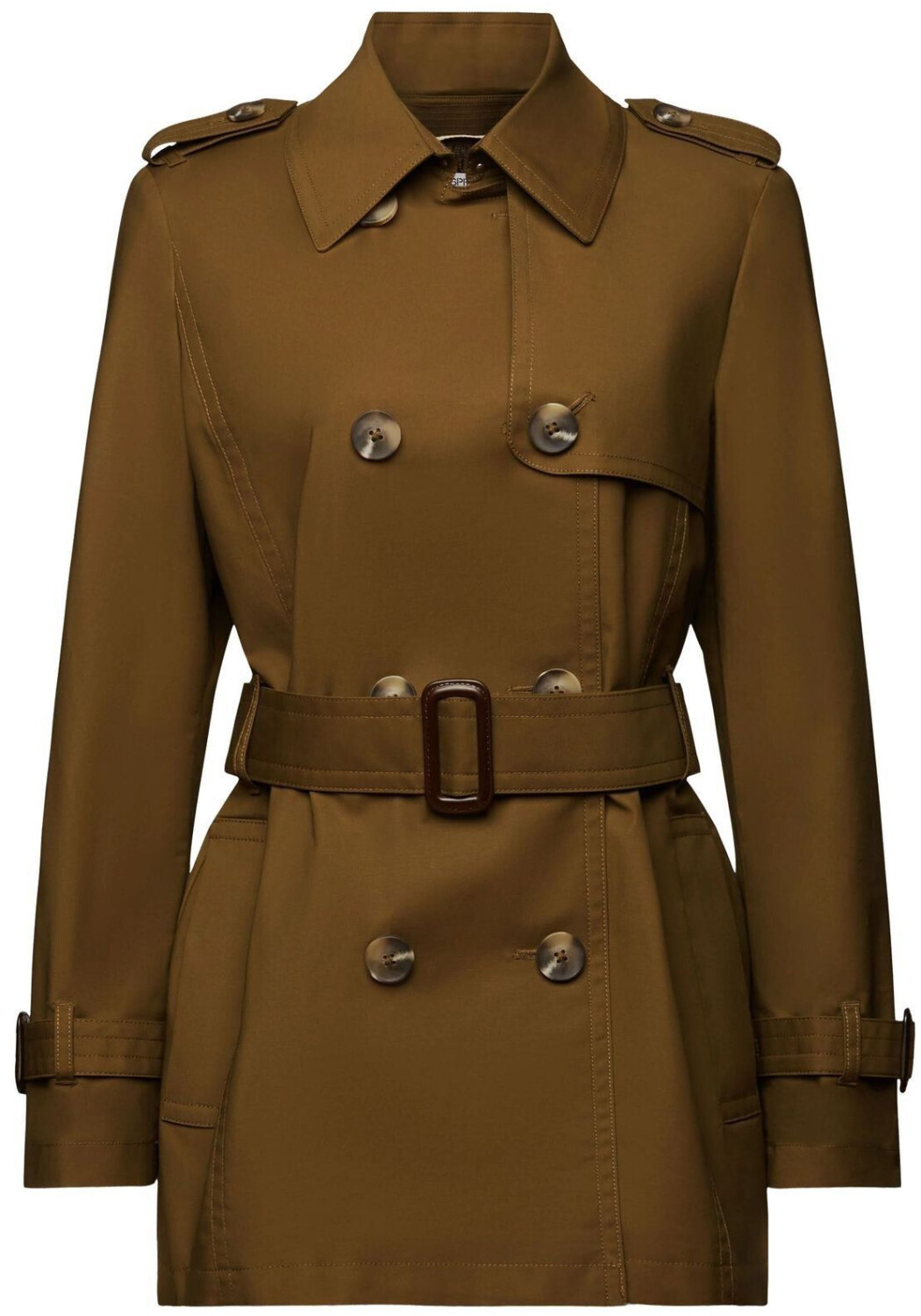 Esprit Short double-breasted trench coat (014EE1G352) khaki green