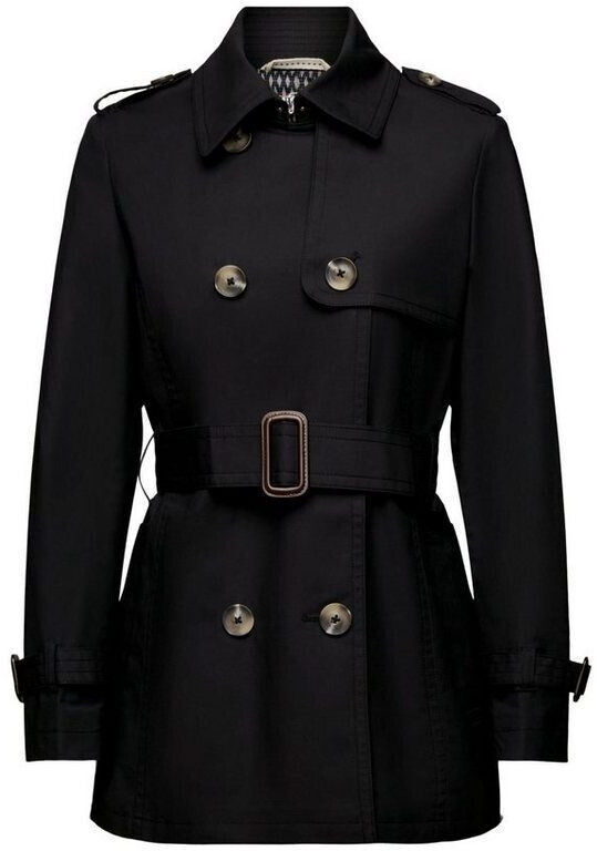 Esprit Short double-breasted trench coat (014EE1G352) black