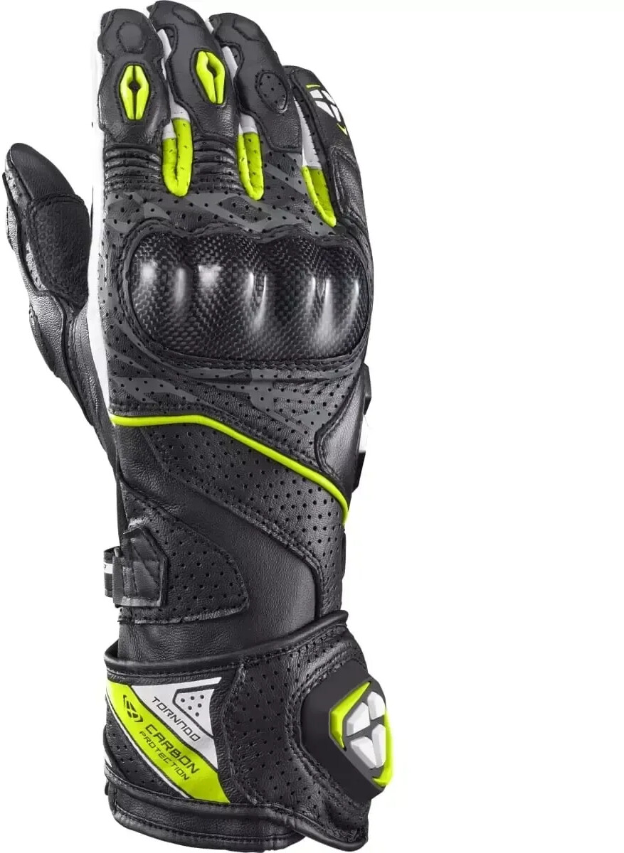 IXON Gants Tornado Air noir/blanc/jaune
