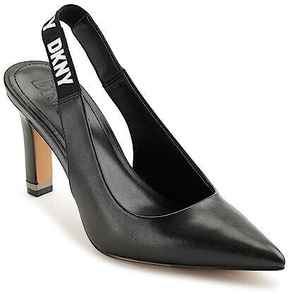 DKNY Cian Leather Slingback Pump black white