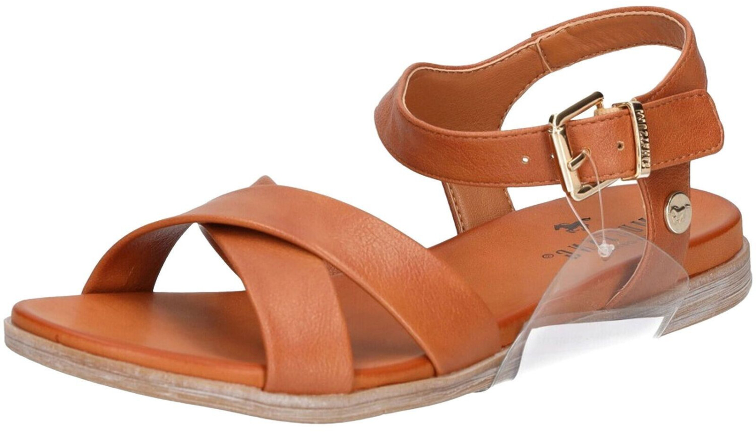 MUSTANG Sandal buckle cross strap wood look 1424-808