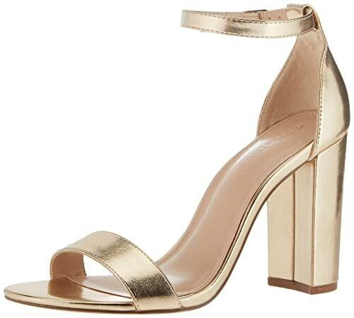 The Drop Rebecca Strappy Sandals with High Block Heel gold