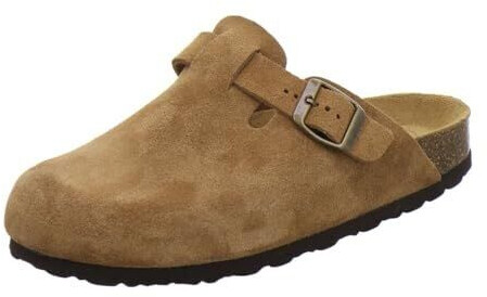 AFS Clogs Women comfortable slippers Leather Made Germany Cognac Velour