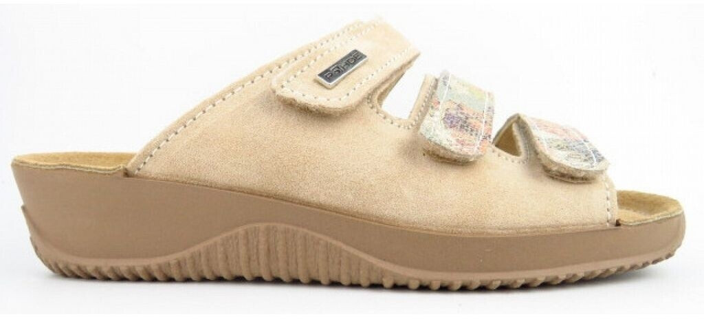 Rohde Leather Flower Pattern Slip-on Sandal Soltau-40 1932 beige
