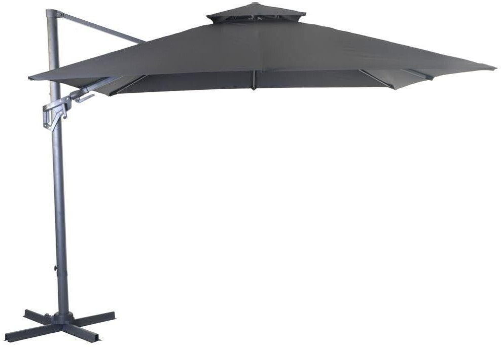 Proloisirs Parasol déporté bioclimatique 300 x 300 cm gris
