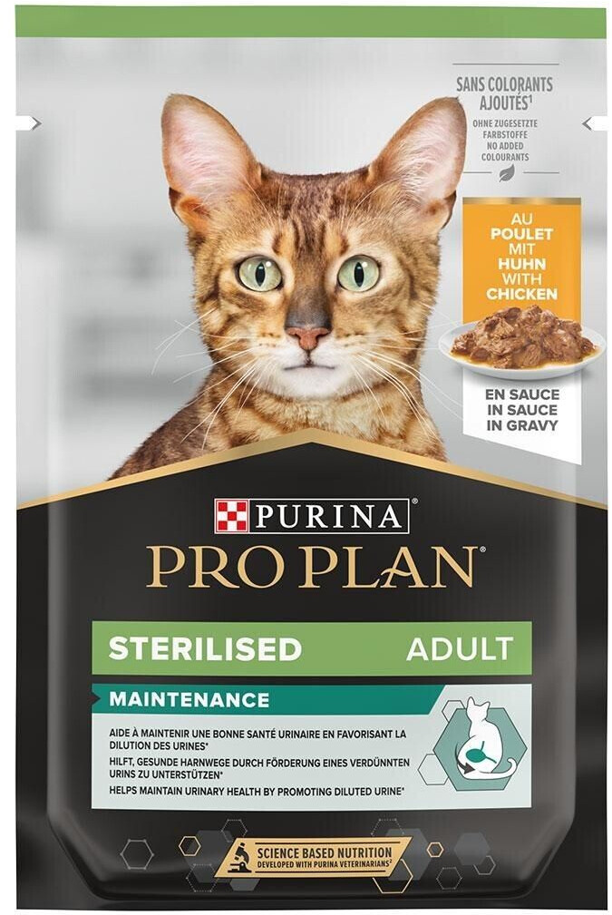 Purina Pro Plan Maintenance Sterilised Adult pâtée pour chat poulet en sauce (26 x 85 g)