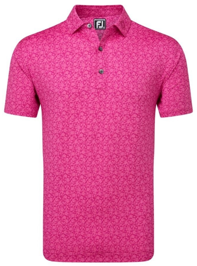 Footjoy Painted Floral Lisle Polo dark pink patterned