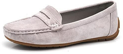 IF Moccasins Slip On Loafers Women with Rhinestones Pietri Suede 7137 purple grey