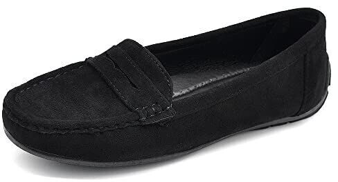 IF Slip On Loafers Moccasins Women with Rhinestones Pietri Suede 7137 black