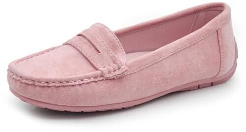 IF Moccasins Slip On Loafers Women with Rhinestones Pietri Suede 7137 baby pink