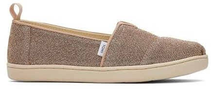 TOMS Shoes Classic Alpargata Flat Slipper Gold Sparkle Knit