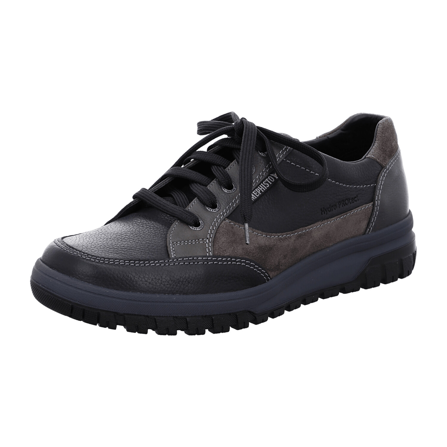 Mephisto Paco Men's Lace-up Shoes Half Shoes Leather Black water-repellent