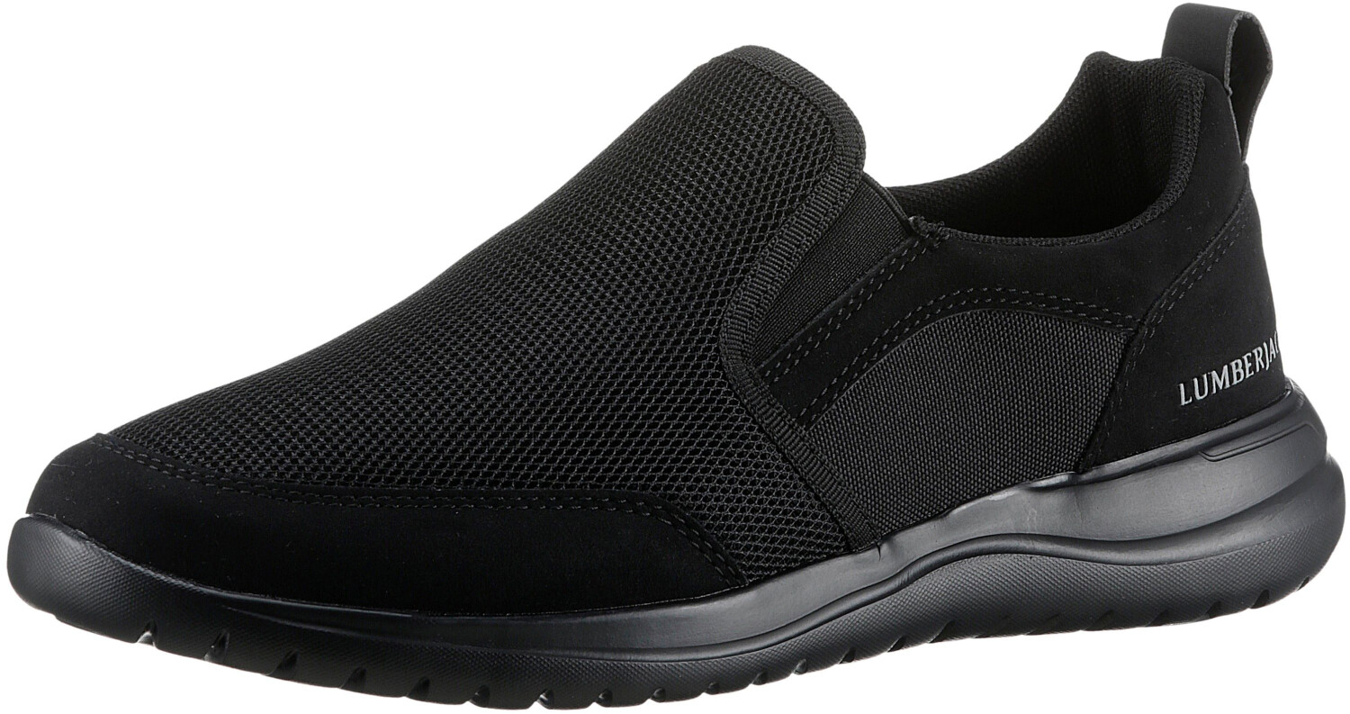 Lumberjack Slip-On Sneaker Slipper made of breathable textile leather black
