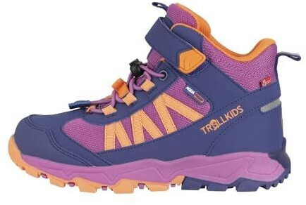 Trollkids Tronfjell Low hiking shoe violet blue mallow pink papaya orange