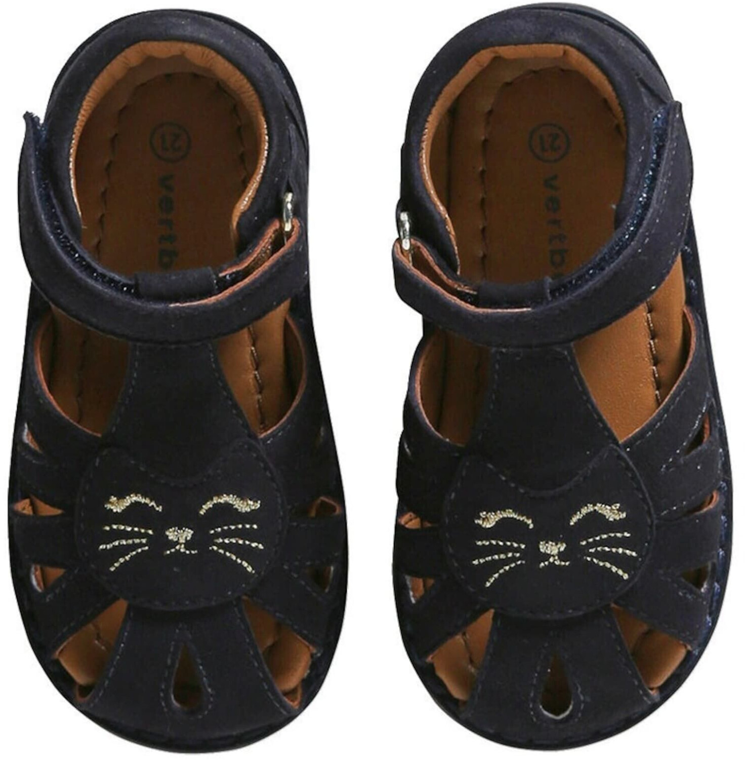 Vertbaudet Baby sandals with Velcro closure navy