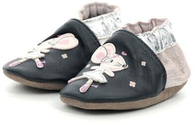 Robeez Dancing Mouse girls' slippers navy blue pink